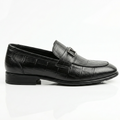 Qara Timsah Naxışlı Klassik Kişi Loafer