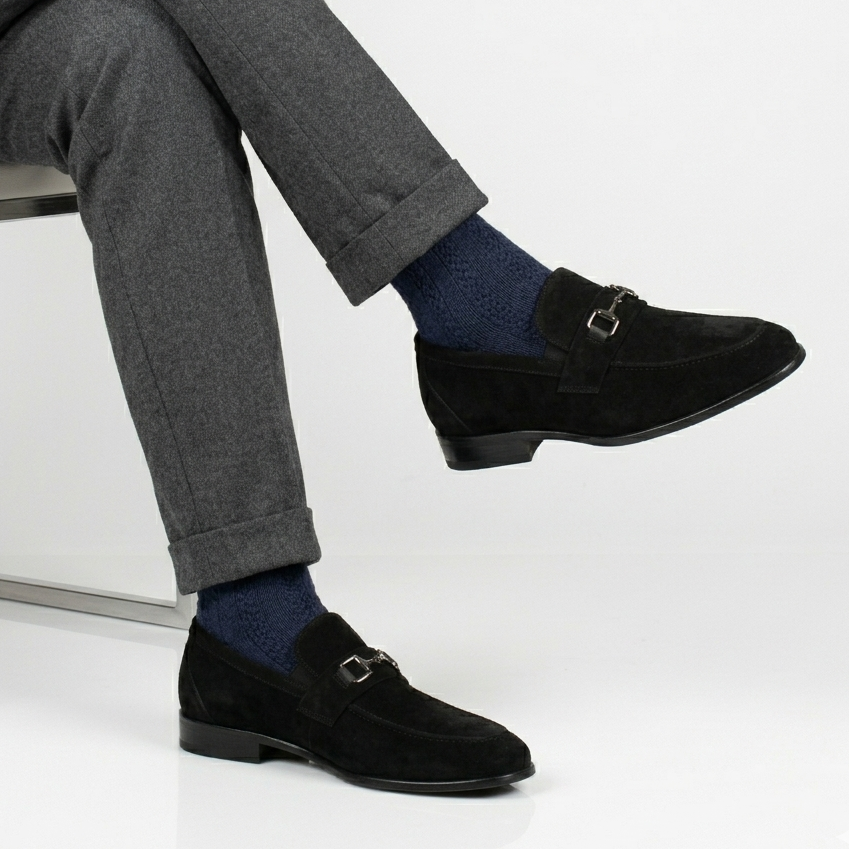 Qara Zamşa Klassik Loafer Ayaqqabı